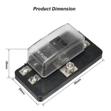 Load image into Gallery viewer, 100 Amp 4Way Blade Fuse Box for Automotive ATC/ATO Blade Fuses LED Indicator Protection Cover 10-30V DC 12V Auto, Marine