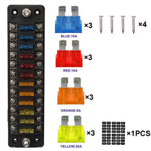 Load image into Gallery viewer, 12-way Fuse Box Fuse Block Holder Circuit ATO/ATC Fuse Block Damp-Proof Protection Cover Sticker
