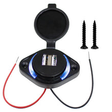 Load image into Gallery viewer, 12V 24V Input 5V 2.1A and 1A Dual Output BUS USB Port Charger Socket with LED Backlight