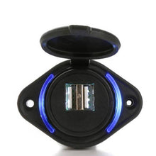 Load image into Gallery viewer, 12V 24V Input 5V 2.1A and 1A Dual Output BUS USB Port Charger Socket with LED Backlight