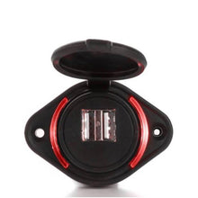 Load image into Gallery viewer, 12V 24V Input 5V 2.1A and 1A Dual Output BUS USB Port Charger Socket with LED Backlight
