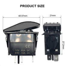 Load image into Gallery viewer, 12v 24v 10A Waterproof LED indicator lamp on-off Auto car Boat Marine SPST 3P Rocker Switch for car boat