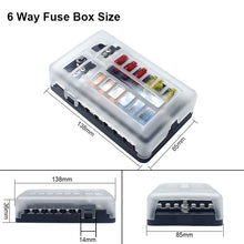 Load image into Gallery viewer, 12 ways Plastic Cover Negative Fuse Block with bolt connect terminal for Vehicle Car Boat Marine Auto