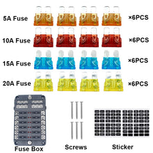 Load image into Gallery viewer, 12 ways Plastic Cover Negative Fuse Block with bolt connect terminal for Vehicle Car Boat Marine Auto
