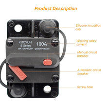 Load image into Gallery viewer, KUOYUH 200A 16F Series WATERPROOF Ignition Protected Circuit Breaker 48/32/24VDC