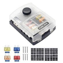 Load image into Gallery viewer, 32V 6 Way Auto Car Boat Marine Blade Fuse Box Holder With LED Indicator Light