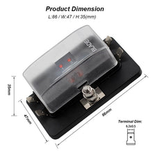 Load image into Gallery viewer, 32V DC 4 Way Car Boat Marine Automotive Blade Fuse Box Fuse Holder Box With LED Indicator
