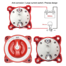 Load image into Gallery viewer, 4 Position 32V 350 Amp E-Series Waterproof Ignition Protected Marine Boat Dual Battery Isolator Switches White or Red