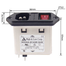Load image into Gallery viewer, 6A Power inlet module C14 EMI filter screw mounted 2 fuses noise filter for industrial application
