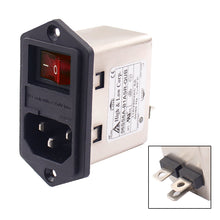 Load image into Gallery viewer, 6A Power inlet module C14 EMI filter screw mounted 2 fuses noise filter for industrial application