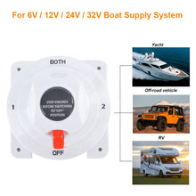 Load image into Gallery viewer, 6v DC Caravan Yacht Rv Marine 3 position rotary switchBattery Selector Switch