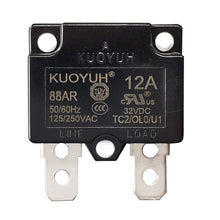 Load image into Gallery viewer, KUOYUH 12 Amp 88AR Series Quick Connect Terminals Automatic-Reset Thermal Circuit Breaker