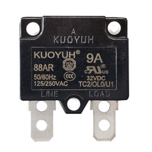 Load image into Gallery viewer, KUOYUH 9 Amp 88AR Series Quick Connect Terminals Automatic-Reset Thermal Circuit Breaker