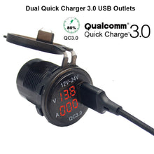 Load image into Gallery viewer, Digital Voltmeter Multi Ammeter With Voltage and Current Display DC 12V 24V QC3.0 USB Charger