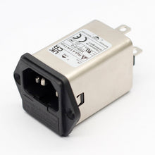 Load image into Gallery viewer, Fast-on Terminal Power Entry Module Filters 6A EMI Double Fuse Holder Power Filter With IEC C14 Power Socket