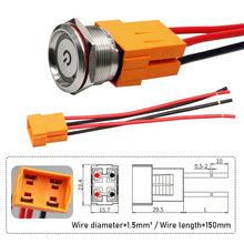 Load image into Gallery viewer, LED Light Momentary Latching Car Engine Power Switch 5V 12V 24V 220V Red Blue 22mm Waterproof Metal Push Button Switch