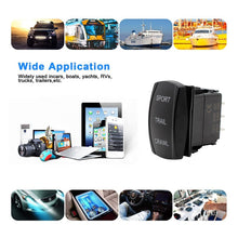 Load image into Gallery viewer, ON/Off/ON Blue LED Light 12V 24V 20A 7 Pin for Automotive Cars Vehicles Marine Boats Trucks Waterproof Toggle Rocker Switch