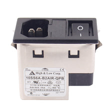Load image into Gallery viewer, Power entry Module double IEC 320 C14 AC socket EMI EMC noise filter with boat switch with double fuse holder (10SS6A-B2AIR-QPB)