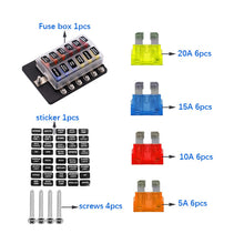 Load image into Gallery viewer, Protection Cover Holder Standard Circuit Fuse Holder Box Block for Car Boat 12 Way Blade Fuse Box