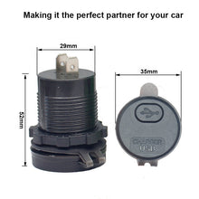 Load image into Gallery viewer, QC 3.0 Quick Charger 12V/24V Car Power Outlet Waterproof Socket 64W Dual USB Charger Socket PD Type C USB Car Charger Socket