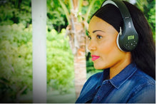 Load image into Gallery viewer, FM Radio Headphones Pull-Out Antenna for Great Reception, Walking, Jogging, Relaxing, School, Talk Radio - Powered by 2AA Batteries (Not Included) (Black & Gray)