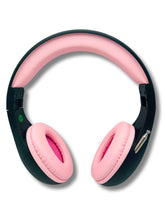 Load image into Gallery viewer, Portable Personal FM Radio Headphones Pull-Out Antenna for Great Reception, Walking, Jogging, Relaxing, School, Talk Radio - Powered by 2AA Batteries (Not Included) (Black & Pink)