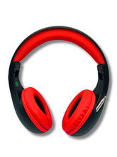Load image into Gallery viewer, FM Radio Headphones Pull-Out Antenna for Great Reception, Walking, Jogging, Relaxing, School, Talk Radio - Powered by 2AA Batteries (Not Included) (Black & Red)