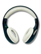 Load image into Gallery viewer, Portable Personal FM Radio Headphones Pull-Out Antenna for Great Reception, Walking, Jogging, Relaxing, School, Talk Radio - Powered by 2AA Batteries (Not Included) (Black & White)