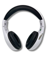 Load image into Gallery viewer, Portable Personal FM Radio Headphones Pull-Out Antenna for Great Reception, Walking, Jogging, Relaxing, School, Talk Radio - Powered by 2AA Batteries (Not Included) (White & Black)