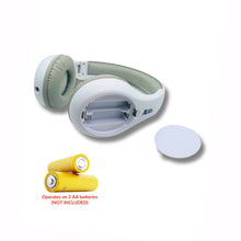 Load image into Gallery viewer, Portable Personal FM Radio Headphones Pull-Out Antenna for Great Reception, Walking, Jogging, Relaxing, School, Talk Radio - Powered by 2AA Batteries (Not Included) (White & Gray)