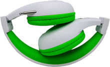 Load image into Gallery viewer, Portable Personal FM Radio Headphones Pull-Out Antenna for Great Reception, Walking, Jogging, Relaxing, School, Talk Radio - Powered by 2AA Batteries (Not Included) (White & Lime Green)