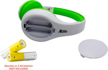 Load image into Gallery viewer, Portable Personal FM Radio Headphones Pull-Out Antenna for Great Reception, Walking, Jogging, Relaxing, School, Talk Radio - Powered by 2AA Batteries (Not Included) (White & Lime Green)
