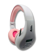 Load image into Gallery viewer, Portable Personal FM Radio Headphones Pull-Out Antenna for Great Reception, Walking, Jogging, Relaxing, School, Talk Radio - Powered by 2AA Batteries (Not Included) (White & Pink)