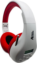 Load image into Gallery viewer, Portable Personal FM Radio Headphones Pull-Out Antenna for Great Reception, Walking, Jogging, Relaxing, School, Talk Radio - Powered by 2AA Batteries (Not Included) (White & Red)