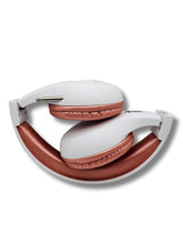 Load image into Gallery viewer, Portable Personal FM Radio Headphones Pull-Out Antenna for Great Reception, Walking, Jogging, Relaxing, School, Talk Radio - Powered by 2AA Batteries (Not Included) (White & Rose Gold)