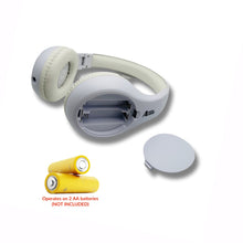 Load image into Gallery viewer, Portable Personal FM Radio Headphones Pull-Out Antenna for Great Reception, Walking, Jogging, Relaxing, School, Talk Radio - Powered by 2AA Batteries (Not Included) (White)