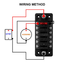 Load image into Gallery viewer, Van 6-Way Fuse Box Stick fuse Block Holder W/Negative Bus fuse block