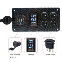 Load image into Gallery viewer, Waterproof Boat Switches Voltmeter Socket Dual USB Socket Panel Mount USB Socket