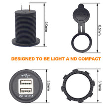 Load image into Gallery viewer, Waterproof dual porta usb 3.1 round panel car charger