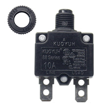 Load image into Gallery viewer, KUOYUH 10 Amp 88 Series Quick Connect Terminals Push-To-Reset Thermal Circuit Breaker
