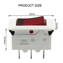 Load image into Gallery viewer, 12A Thermal Overload Protector Reset Push Rocker Switch Circuit Breaker 94N-12A
