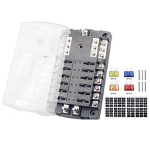 Load image into Gallery viewer, 12 Circuits With Negative High Current 200A Marine Fuse Block Car double positive in and single Negative Fuse Box
