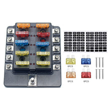 Load image into Gallery viewer, 12V 24V 10 Way Car Boat Marine Trike Fuse Box
