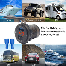 Load image into Gallery viewer, 12V 24V 3.0 A Bus Dual USB Charging Socket Battery Display Car USB
