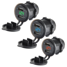 Load image into Gallery viewer, 12V 3.1A Dual Car Bus Charger USB Outlet With Battery Display
