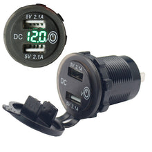 Load image into Gallery viewer, 12V USB Outlet, AlfredDireck Dual Quick Charge 3.0 USB Car Charger
