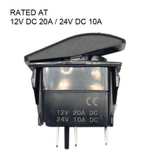 Load image into Gallery viewer, 12v 24v 20A Waterproof LED indicator lamp on-off Auto car Boat Marine SPST 3P Rocker Switch for car boat
