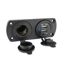 Load image into Gallery viewer, 12v Dual USB Charger Power Adapter 2 in 1 cigarette lighter socket 5V 3.1A for car motorcycle atv
