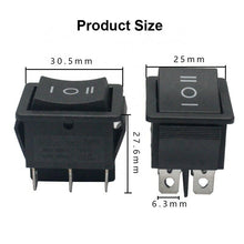 Load image into Gallery viewer, 16A 250VAC 1E4 kcd4 t120/55 on off on DPDT rocker switch RS606-2030041CBB
