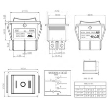 Load image into Gallery viewer, 16A 250VAC 1E4 kcd4 t120/55 on off on DPDT rocker switch RS606-2030041CBB
